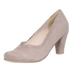 HIRSCHKOGEL Damen Dirndl-Schuhe Pumps Schliersee in Beige Trachten-Schuhe, Schuhgröße:37 EU, Farbe:Beige von Hirschkogel