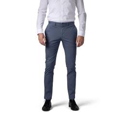 Hirschthal Herren Chino Hose Herrenhose Casual mit Stretch Slim-Fit - Rauchblau W30/L32 von Hirschthal