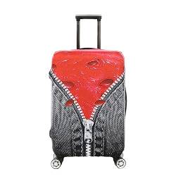 Hiseng 3D Kofferhülle Elastisch 18-32 Zoll Kofferschutzhülle Waschbar Gepäck Cover Reisekoffer Hülle Kofferschutz Luggage Cover Kofferschutzhülle (S (18-20 Zoll),Rot) von Hiseng