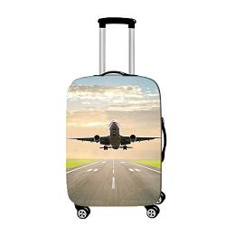 Hiseng Elastisch Kofferhülle Kofferschutzhülle Gepäck Cover Reisekoffer Hülle Koffer Schutzhülle Luggage Cover Waschbarer Kofferüberzug (Flugzeug,L (26-28 Zoll)) von Hiseng