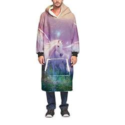 Hiser Übergroße Hoodie Sweatshirt Decke, Super Weiche Gemütliche Warme Komfortable Riesen-Hoodie Fronttasche Ultra Plüsch Pullover (Helles Lila,Einheitsgröße(110cm/43in)) von Hiser