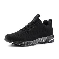 Hitmars Sneaker Herren Turnschuhe Damen Laufschuhe Sportschuhe Joggingschuhe Walkingschuhe Outdoor Sport Running Schuhe Schwarz N1 EU38 von Hitmars