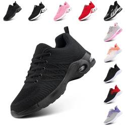 Laufschuhe Damen Sportschuhe Luftpolster Atmungsaktiv Turnschuhe rutschfeste Leichtgewichts Straßenlaufschuhe Sneaker Joggingschuhe Walkingschuhe Fitness Schuhe Schwarz EU 41 von Hitmars