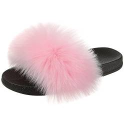 Hitopteu Hausschuhe Damen Plüsch Pantoffeln Flauschig Sommer Schlappen Pink Etiketten größe 40-41 270 von Hitopteu