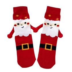 1 Paar Weihnachtssocken Damen Baumwolle Winter Warm Weihnachten Socken Magnetische Socken Mit Magnetarmen Magnetische Socken Lustig Weihnachten Socken Für Unisex Paar Magnet Socken von Hitrod