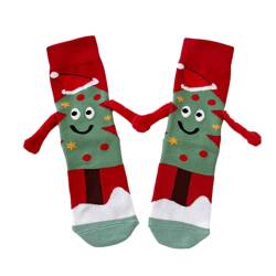 1 Paar Weihnachtssocken Damen Baumwolle Winter Warm Weihnachten Socken Magnetische Socken Mit Magnetarmen Magnetische Socken Lustig Weihnachten Socken Für Unisex Paar Magnet Socken von Hitrod