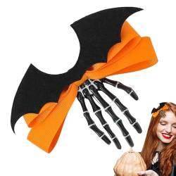 Hitrod Haarnadel mit Totenkopf-Schleife | Halloween Skelett Hand Haarnadelklammern | Tragbare Krallen Schädel Hand Haarspange Haarnadel für Frauen Kinder von Hitrod