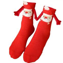Magnetische Socken, 1 Paar Hand In Hand Socken, Lustige Weihnachtsthema Magnetische Saugnapf Socken 3D Puppes Socken Mit Händen, Freundschaftssocken, Lustige Paare Halten Hände Socken Für Weihnachten von Hitrod