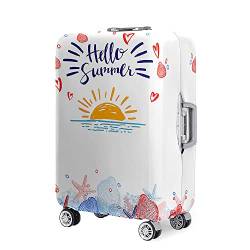 Hixingo Elastisch Kofferhülle Kofferschutzhülle, Hülse Druck Koffer Schutzhülle Staubdichte Reisekoffer Hülle Trolley Case 3D Schutzhülle Reisegepäckabdeckung (Sonne Sommer,XL (30-32 Zoll)) von Hixingo