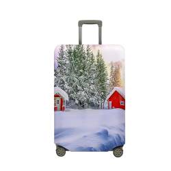 Hixingo Elastisch Kofferhülle Kofferschutzhülle, Koffer Schutzhülle Staubdichte Reisekoffer Hülle Trolley Case Schutzhülle Reisegepäckabdeckung (Schneeland 3,L (26-28 Zoll)) von Hixingo