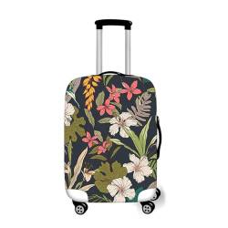 Hixingo Elastisch Kofferhülle Kofferschutzhülle, Koffer Schutzhülle Staubdichte Reisekoffer Hülle Trolley Case Schutzhülle Reisegepäckabdeckung -Blumen Blätter Druck (Blatt,S (18-20 Zoll) von Hixingo