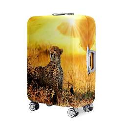 Hixingo Elastisch Kofferhülle Kofferschutzhülle, Leopard Druck 3D Koffer Schutzhülle Staubdichte Reisekoffer Hülle Trolley Case Schutzhülle Reisegepäckabdeckung (Wiese,L (26-28 Zoll)) von Hixingo