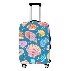 Hixingo Elastisch Kofferhülle Kofferschutzhülle, Sommer Strand Druck Koffer Schutzhülle Staubdichte Reisekoffer Hülle Reisegepäckabdeckung Trolley Case Schutzhülle (Blauer See,L (26-28 Zoll)) von Hixingo