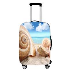 Hixingo Elastisch Kofferhülle Kofferschutzhülle, Sommer Strand Druck Koffer Schutzhülle Staubdichte Reisekoffer Hülle Reisegepäckabdeckung Trolley Case Schutzhülle (Blaues Meer,L (26-28 Zoll)) von Hixingo