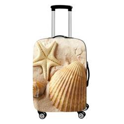 Hixingo Elastisch Kofferhülle Kofferschutzhülle, Sommer Strand Druck Koffer Schutzhülle Staubdichte Reisekoffer Hülle Reisegepäckabdeckung Trolley Case Schutzhülle (Gelber Sand,L (26-28 Zoll)) von Hixingo