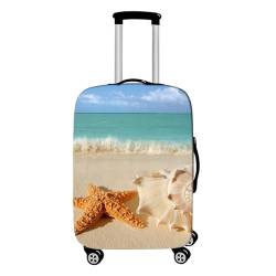 Hixingo Elastisch Kofferhülle Kofferschutzhülle, Sommer Strand Druck Koffer Schutzhülle Staubdichte Reisekoffer Hülle Reisegepäckabdeckung Trolley Case Schutzhülle (Seestern,XL (30-32 Zoll)) von Hixingo