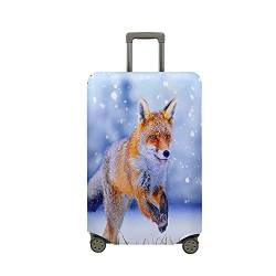 Hixingo Elastisch Kofferhülle Kofferschutzhülle, Tier Fuchs Druck Koffer Schutzhülle Staubdichte Reisekoffer Hülle Trolley Case Schutzhülle Reisegepäckabdeckung (S (18-20 Zoll),Winter) von Hixingo