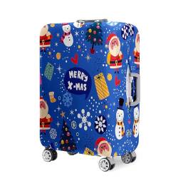 Hixingo Elastisch Kofferhülle Kofferschutzhülle, Weihnachten Druck Koffer Schutzhülle Staubdichte Reisekoffer Hülle Trolley Case Schutzhülle Reisegepäckabdeckung (Blauer Winter,M (22-24 Zoll) von Hixingo