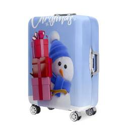 Hixingo Elastisch Kofferhülle Kofferschutzhülle, Weihnachten Druck Koffer Schutzhülle Staubdichte Reisekoffer Hülle Trolley Case Schutzhülle Reisegepäckabdeckung (Schneemann,M (22-24 Zoll) von Hixingo