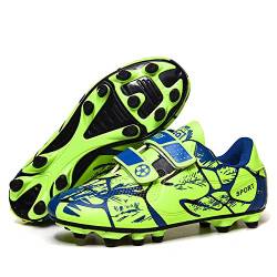 Hixingo Fussballschuhe Kinder Jungen Mädchen Athletics Trainingsschuhe AG Leicht Sportschuhe rutschfest Atmungsaktive Klettverschluss Fussballschuhe für Draußen Fussball Plätze von Hixingo