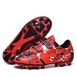 Hixingo Fussballschuhe Kinder Jungen Mädchen Athletics Trainingsschuhe AG Leicht Sportschuhe rutschfest Atmungsaktive Klettverschluss Fussballschuhe für Draußen Fussball Plätze von Hixingo