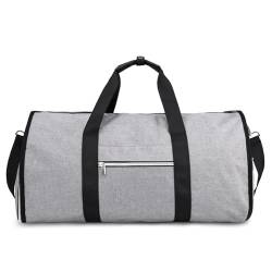 Hixingo Kleidersäcke für Reisen für Herren und Damen, 2 in 1Umwandelbarer Anzugtasche Handgepäck Reisetaschen für Kurzurlaub Geschäftsreisen (55x29x30cm,Hellgrau) von Hixingo