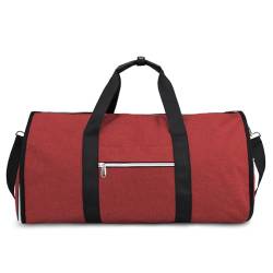 Hixingo Kleidersäcke für Reisen für Herren und Damen, 2 in 1Umwandelbarer Anzugtasche Handgepäck Reisetaschen für Kurzurlaub Geschäftsreisen (55x29x30cm,Rot) von Hixingo