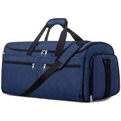 Hixingo Kleidersäcke für Reisen für Herren und Damen, 2 in 1Umwandelbarer Anzugtasche Handgepäck Reisetaschen für Kurzurlaub Geschäftsreisen (Blau,57x31x30cm) von Hixingo