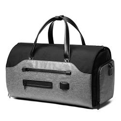 Hixingo Kleidersäcke für Reisen für Herren und Damen, 2 in 1Umwandelbarer Anzugtasche Handgepäck Reisetaschen für Kurzurlaub Geschäftsreisen (Dunkelgrau,52x33x26cm) von Hixingo