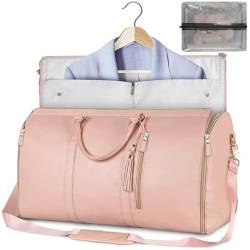 Hixingo Kleidersäcke für Reisen für Herren und Damen, 2 in 1Umwandelbarer Anzugtasche Handgepäck Reisetaschen für Kurzurlaub Geschäftsreisen (Rosa,52x25x31cm) von Hixingo