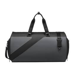 Hixingo Kleidersäcke für Reisen für Herren und Damen, 2 in 1Umwandelbarer Anzugtasche Handgepäck Reisetaschen für Kurzurlaub Geschäftsreisen (Schwarz,50x28x30cm) von Hixingo