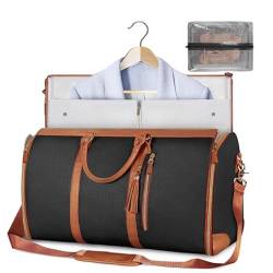 Hixingo Kleidersäcke für Reisen für Herren und Damen, 2 in 1Umwandelbarer Anzugtasche Handgepäck Reisetaschen für Kurzurlaub Geschäftsreisen (Schwarz,52x25x31cm) von Hixingo