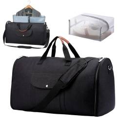 Hixingo Kleidersäcke für Reisen für Herren und Damen, 2 in 1Umwandelbarer Anzugtasche Handgepäck Reisetaschen für Kurzurlaub Geschäftsreisen (Schwarz,57x26x32cm) von Hixingo