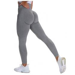 Damen Sport Leggings mit Totenkopf Print Yoga Hose Eng Fitnesshose Lang Strumpfhose Fitness Tights Jogginghose Kanpola Sommer Herbst Winter, 01194 von HizoeChu