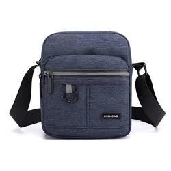 Hjkiopc Herren-Schultertaschen Klein Crossbody Bag Handtasche Tasche Umhängen Messenger BagHandytasche Messenger Bag Herrentasche Shulder Bag Vintage Gelten für Arbeit Reise Alltagsleben (Blau) von Hjkiopc