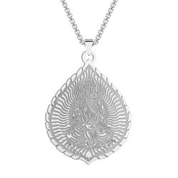 Halskette Ketten Schmuck Herren Frauen Anhänger Necklace Buddha-Anhänger-Halskette, Yoga-Lotus-Halskette Für Männer Und Frauen S von Hmsanase