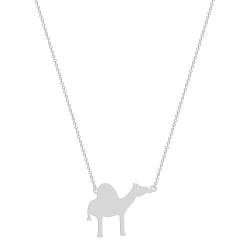 Halskette Ketten Schmuck Herren Frauen Anhänger Necklace Halskette Mit Kamel-Silhouette-Anhänger, Kamel-Halskette, Schlüsselbeinkette S von Hmsanase