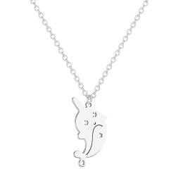 Halskette Ketten Schmuck Herren Frauen Anhänger Necklace Halskette Mit Tier-Delfin-Anhänger, Halskette Mit Delfin-Anhänger, Schlüsselbeinkette S von Hmsanase