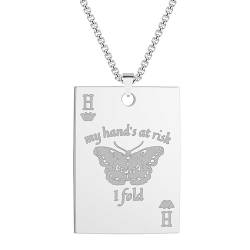 Halskette Ketten Schmuck Herren Frauen Anhänger Necklace Schmetterling Tier Spielkarte Anhänger Halskette Party S von Hmsanase