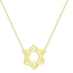 Halskette Ketten Schmuck Herren Frauen Anhänger Necklace Sechsblättrige Blume, Sechszackiger Stern-Anhänger, Schlüsselbeinkette G von Hmsanase