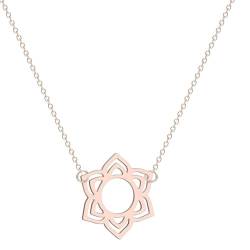 Halskette Ketten Schmuck Herren Frauen Anhänger Necklace Sechsblättrige Blume, Sechszackiger Stern-Anhänger, Schlüsselbeinkette R von Hmsanase