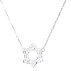 Halskette Ketten Schmuck Herren Frauen Anhänger Necklace Sechsblättrige Blume, Sechszackiger Stern-Anhänger, Schlüsselbeinkette S von Hmsanase