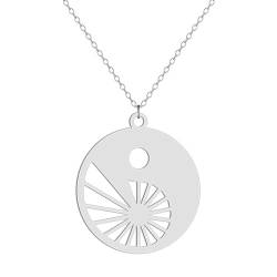 Halskette Ketten Schmuck Herren Frauen Anhänger Necklace Sonnen- Und Mondschutz-Balance-Spiral-Halskette S von Hmsanase