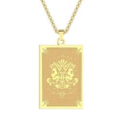 Halskette Ketten Schmuck Herren Frauen Anhänger Necklace Zwillinge-Anhänger-Halskette G von Hmsanase