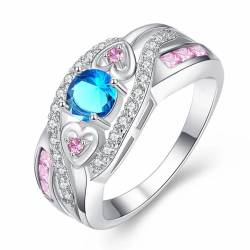Hmsanase Ring Ringe Damen Bijouterie Herren Klassischer Herzförmiger Ring-Stil, Ehering Für Frauen, Weibliche Ringe, 6 B von Hmsanase