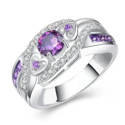 Hmsanase Ring Ringe Damen Bijouterie Herren Klassischer Herzförmiger Ring-Stil, Ehering Für Frauen, Weibliche Ringe 6 A von Hmsanase