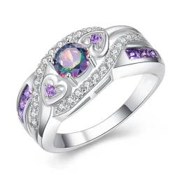 Hmsanase Ring Ringe Damen Bijouterie Herren Klassischer Herzförmiger Ring-Stil, Ehering Für Frauen, Weibliche Ringe 6 C von Hmsanase