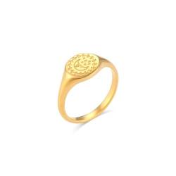 Hmsanase Ring Ringe Damen Bijouterie Herren Kreativer Eagraved-Gesichtsausdruck Des Monds, Der Sonne, Des Sterns, Des Siegelrings Der Göttin, 6 Monde von Hmsanase