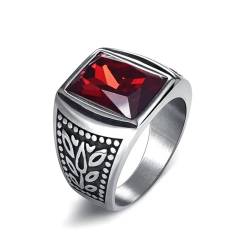 Hmsanase Ring Ringe Damen Bijouterie Herren Männer Hiphop Ring Schwarz/Rot Stein Ring Rock Männliche Eheringe 7 Styleb von Hmsanase