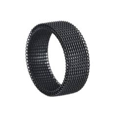 Hmsanase Ring Ringe Damen Bijouterie Herren Mesh-Ring-Design, Schlichtes Hip-Hop-Paar Für Damen Und Herren, Temperament, Ehering, Valentinstagsgeschenk, 11, Schwarz von Hmsanase